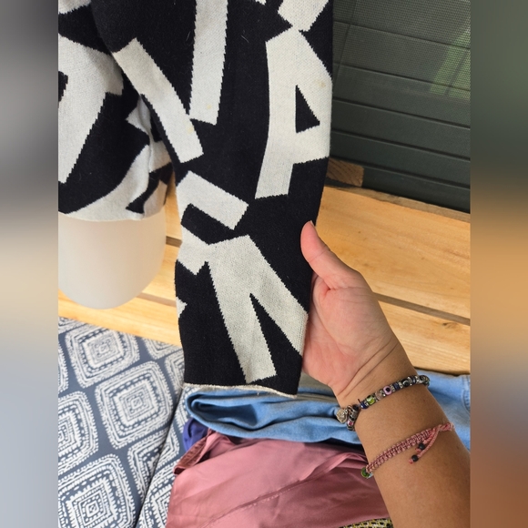 Anthropologie Black and White JeTaime Sweater - Picture 5 of 11